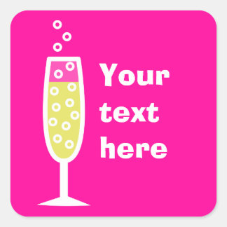 Sticker Carré Champagne avec bulles