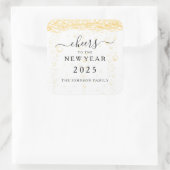 Sticker Carré Champagne élégant pour le Nouvel An 2025 (Sac)