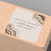 Sticker Carré Champagne Gold Tan Parties scintillant Agate Geode