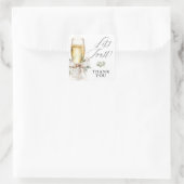 Sticker Carré Champagne Let's Toast Winter Engagement Thank You (Sac)