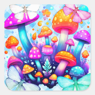 Sticker Carré champignon