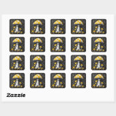 Sticker Carré Champignon (Feuille)