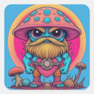 Sticker Carré Champignon Burly Mountain