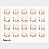 Sticker Carré Champignon d'Anniversaire Fée Enchantée (Feuille)