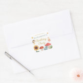 Sticker Carré Champignon d'Anniversaire Fée Enchantée (Enveloppe)