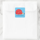 Sticker Carré Champignon de Hérisson mignon et drôle (Sac)