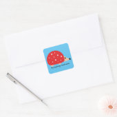 Sticker Carré Champignon de Hérisson mignon et drôle (Enveloppe)