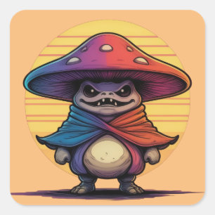 Sticker Carré Champignon martial