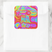 Sticker Carré champignon psychédélique coloré (Sac)