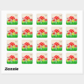 Sticker Carré Champignons (Feuille)