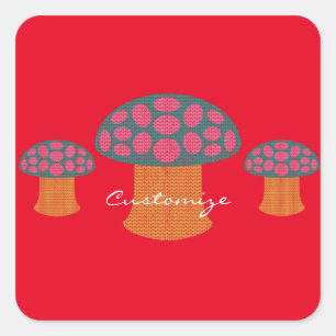 Sticker Carré Champignons Amanita Rouge Thunder_Cove