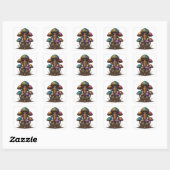 Sticker Carré Champignons floraux (Feuille)