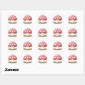 Sticker Carré Champignons souriants (Feuille)