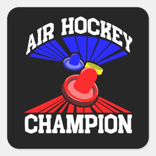 Sticker Carré Champion de hockey de l'air (Devant)