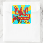 Sticker Carré Champion de Pinball (Sac)