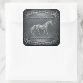 Sticker Carré Championnat de course à cheval Vibrant Rich Engrav (Sac)