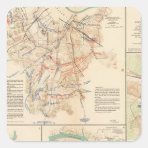 Sticker Carré Champs de bataille Nashville, Tenn