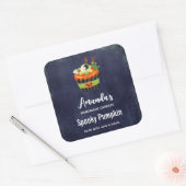 Sticker Carré Chandelle de Cupcake Cute et Déplaisante Halloween (Enveloppe)