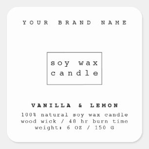Sticker Carré Chandelle d'emballage cosmétique blanche moderne