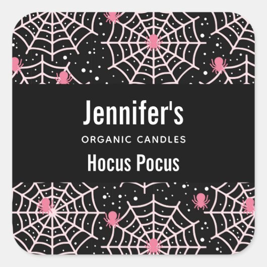 Sticker Carré Chandelle Motif Halloween Cobwebs & Spiders Biz (Devant)