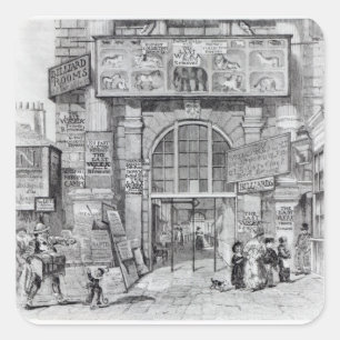 Sticker Carré Changement d'Exeter montrant l'entrée