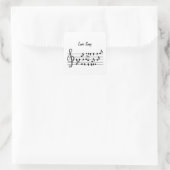 Sticker Carré Chanson d'amour Oiseau Notes Noir Blanc Art (Sac)