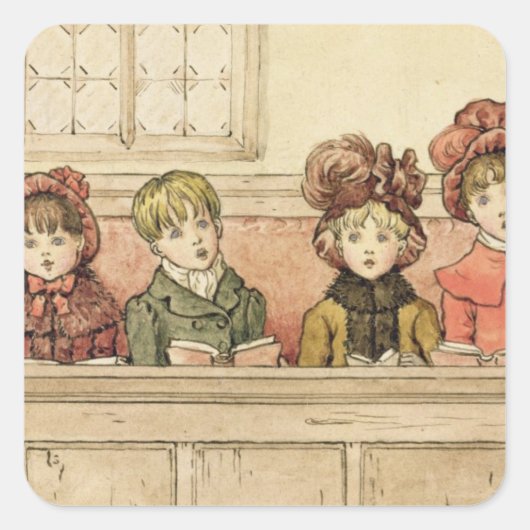 Sticker Carré Chanter à l'église (avec papier) (Devant)