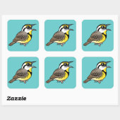 Sticker Carré Chanter Eastern Meadowlark (Feuille)