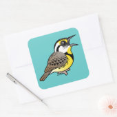 Sticker Carré Chanter Eastern Meadowlark (Enveloppe)