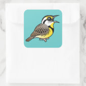 Sticker Carré Chanter Eastern Meadowlark (Sac)