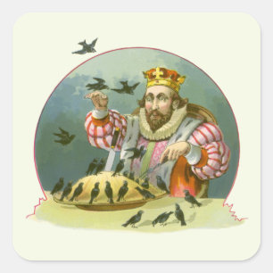 Sticker Carré Chanter une chanson de Sixpence, rime Vintage de N