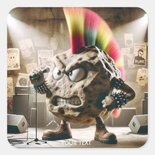 Sticker Carré Chanteur Imaginaire Rock Punk