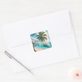 Sticker Carré Chanteur Tropical Suspendu Du Palmier (Enveloppe)