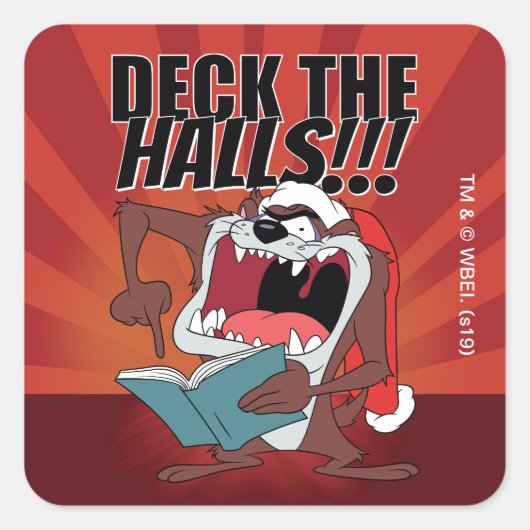 Sticker Carré Chantez des chants TAZ™ pour Noël (Devant)