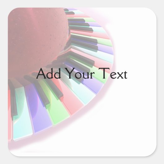 Sticker Carré Chaos clavier s'estompe sur blanc (Devant)