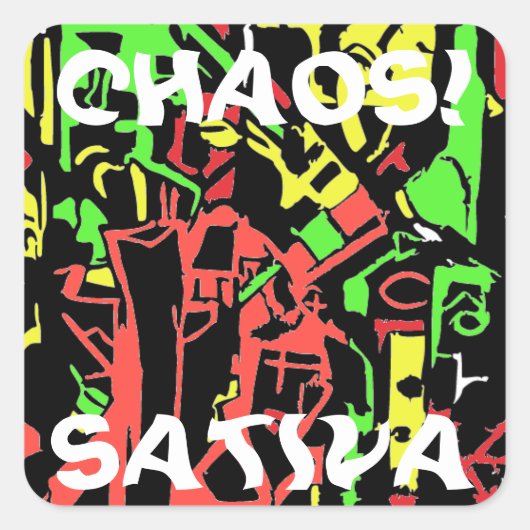 STICKER CARRÉ CHAOS SATIVA (Devant)