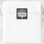 Sticker Carré Chapeau de fleurs (Sac)