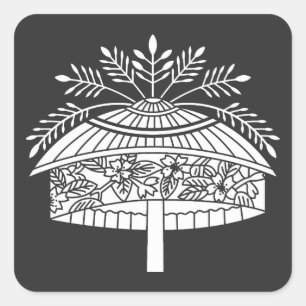 Sticker Carré Chapeau de fleurs