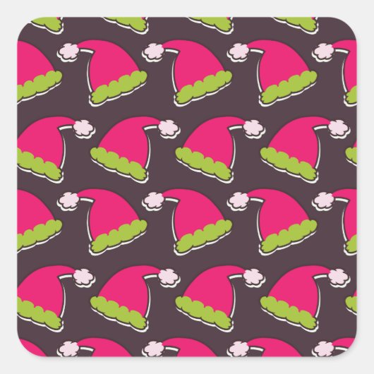 Sticker Carré chapeau santa (Devant)