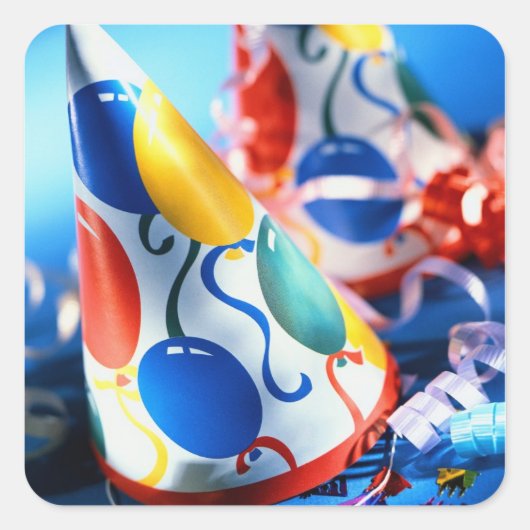 Sticker Carré Chapeaux de fête (Devant)