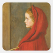 Sticker Carré Chaperon rouge (par John Everett Millais) (Devant)