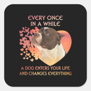 Sticker Carré Chaque Fois Dans L'Atmosphère Pendant Que Le Chien