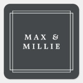 Sticker Carré Charbon Chic | Boutique (Devant)