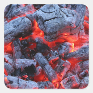 Sticker Carré Charbons chauds