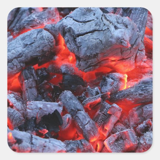 Sticker Carré Charbons chauds (Devant)