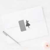 Sticker Carré Charcoal Modern Houndstooth avec Silhouette de mod (Enveloppe)