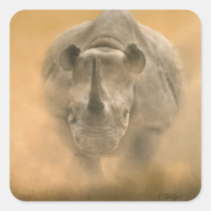 Sticker Carré Chargement Rhino - Pastels