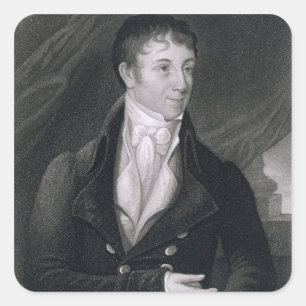 Sticker Carré Charles Brockden Brown (1771-1810) gravé par Joh