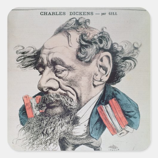 Sticker Carré Charles Dickens s'est installé dans la Manche (Devant)