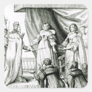 Sticker Carré Charles I reçoit le sceptre et la couronne